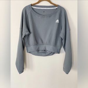 Adidas Running Gray Cropped Sweatshirt
